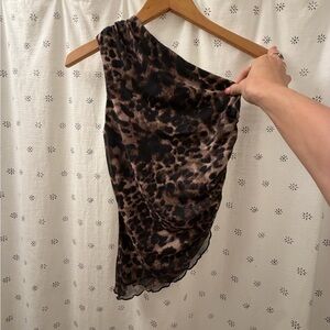 Fashion Nova Leopard Mesh Top